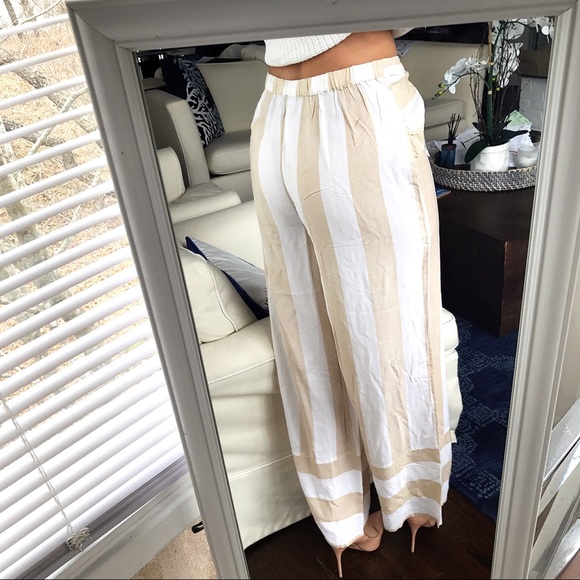 LAST ONE❗️S/L STRIPE HIGH WAIST WIDE LEG PANTS 🐚 - Picture 3 of 8